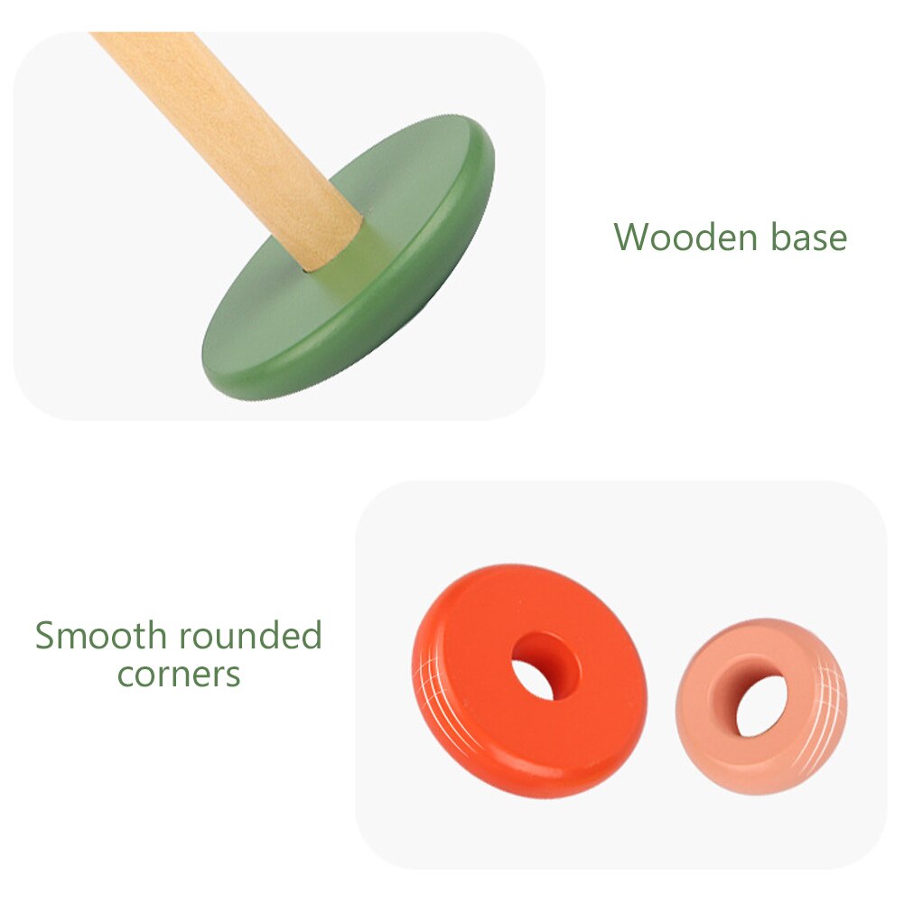 freundlicher Holz Stapeln Ringe Regenbogen Becher Puzzle Spiel Früh Pädagogisches Spielzeug