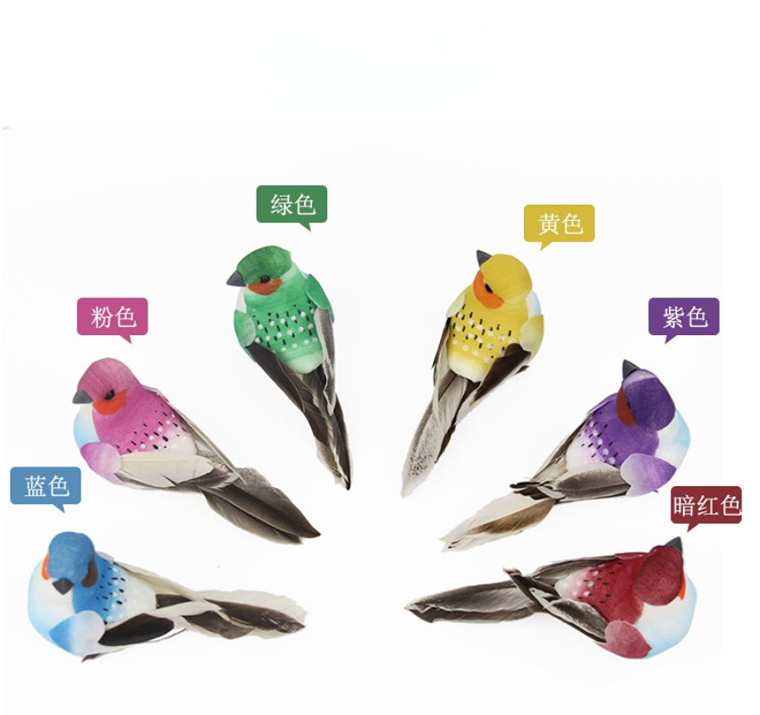 6 pz piuma artificiale uccello uccelli finti decorazione natalizia schiuma animale matrimonio casa giardino ornamento regalo artigianato modello di uccello: marrone