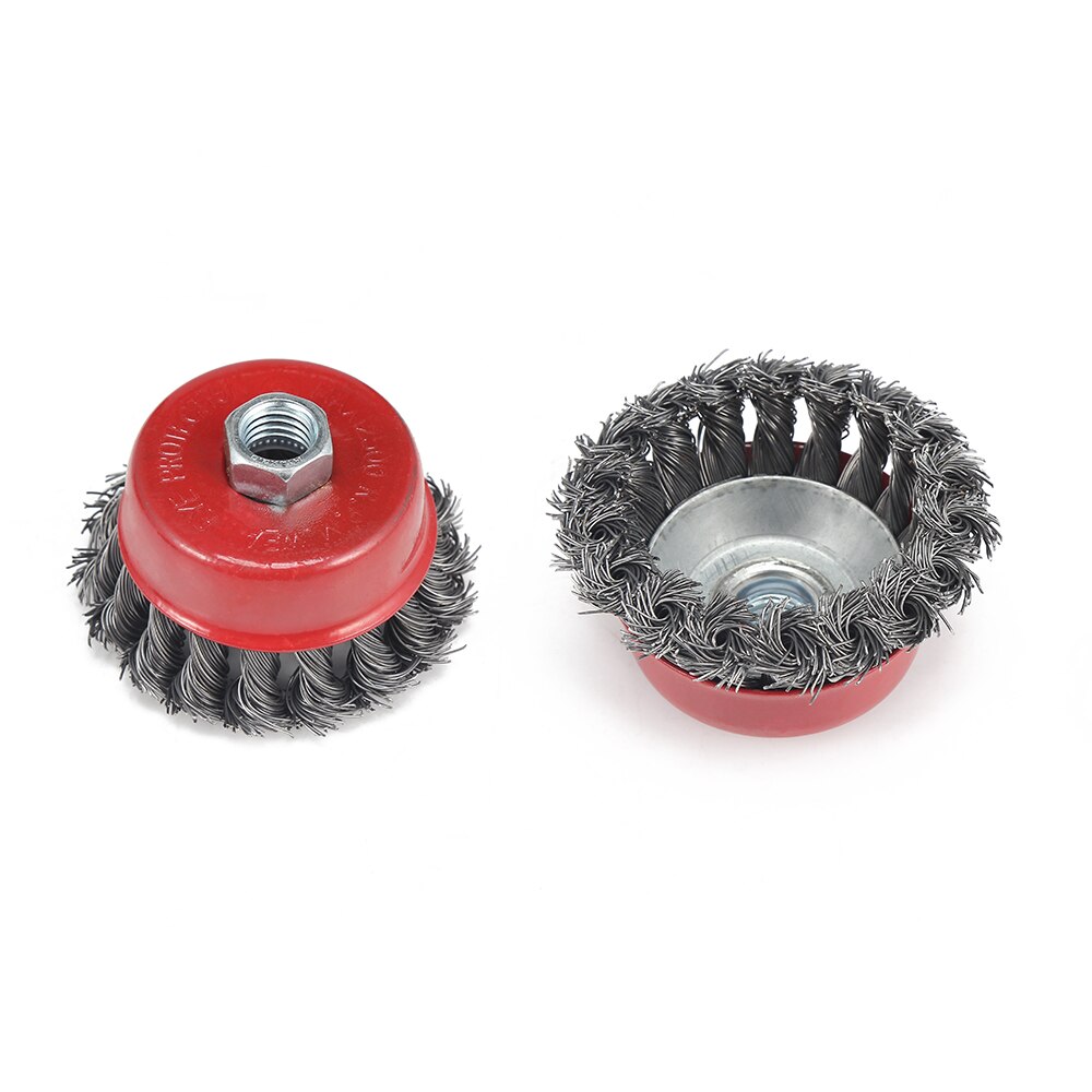 4pcs Rotary Twisted Knot Flat Cup Steel Wire Wheel Brush For Angle Grinder Rust Paint Removal Steel Wire Brush