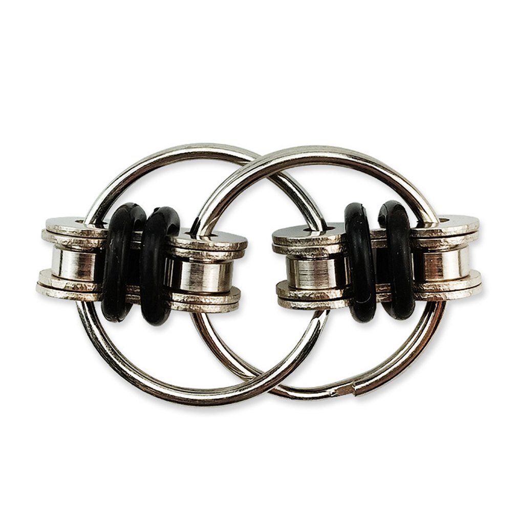 Flippy Chain Fidget Toy Perfect for Anxiety and Autism - Bike Chain Fidget Stress Reducer for Adults and Kids: black
