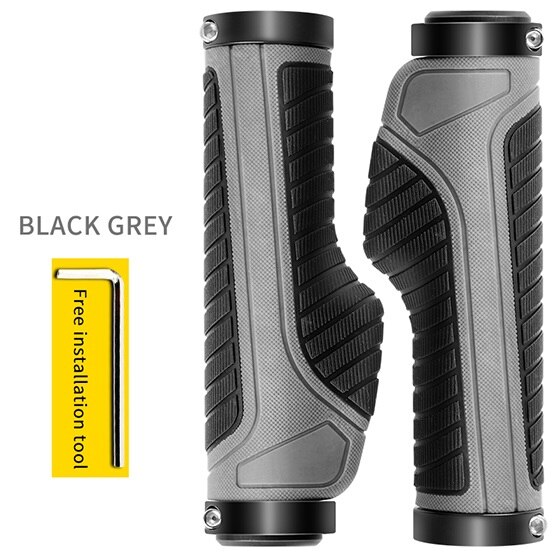 WEST RADFAHREN MTB Fahrrad Lenker Gummi Griffe Ergonomische Bike Zubehör Ring Abschließbare Nicht-rutsch Schock Absorption Fahrrad Griffe: Black Grey