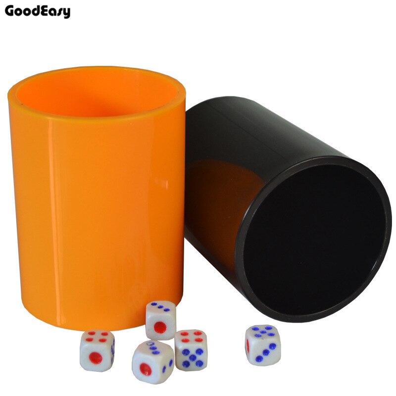KTV Bar colorido Casino juegos de azar vaso de dados de plástico con 6 uds #13 dados blancos Texas Hold'em Partido de póquer juego de dados juego de copa