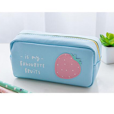 Pensils, cartuchera escolar, fruta de PU, gran capacidad, papelería, bolsa de lápices, equipaje bolso organizador, suministro de lápices escolares para niño y niña: Design B