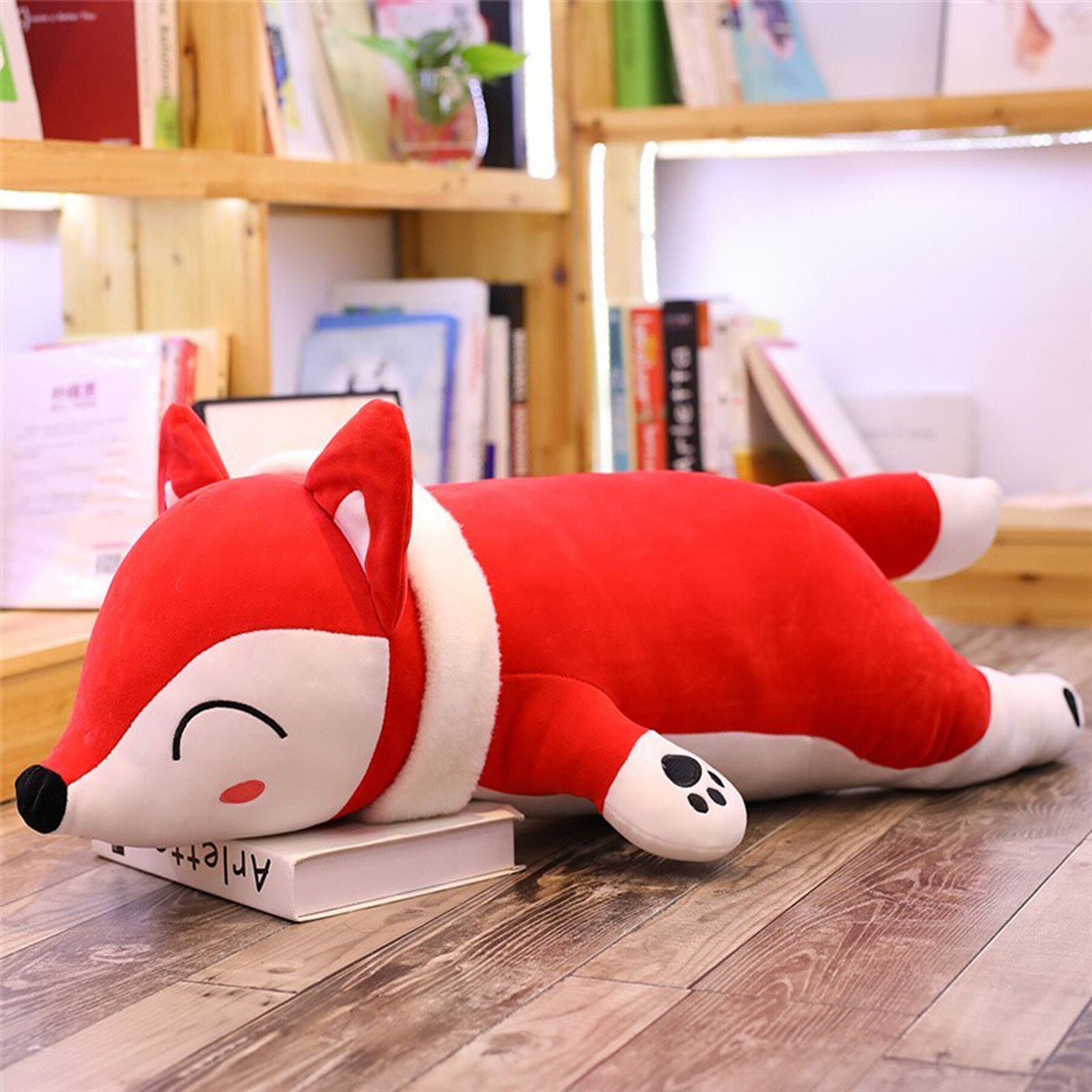 Peluche renard étreindre animaux oreillers jouets en peluche décoratif oreiller canapé décorations Super doux coussin rouge