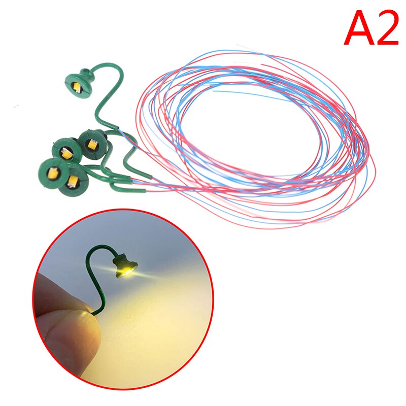 5 pezzi scala 1:87 lampade classiche a collo di cigno per montaggio a parete/lampione modellismo ferrovia/modello parco lampade/Layout ferrovia: warm white