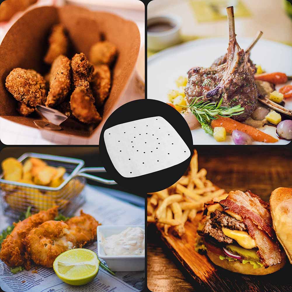 100pcs NonStick Cookie Sheet Parchment Paper Square Baking Sheets Pan Line Paper Perforated Heat- Resistant Oil Paper