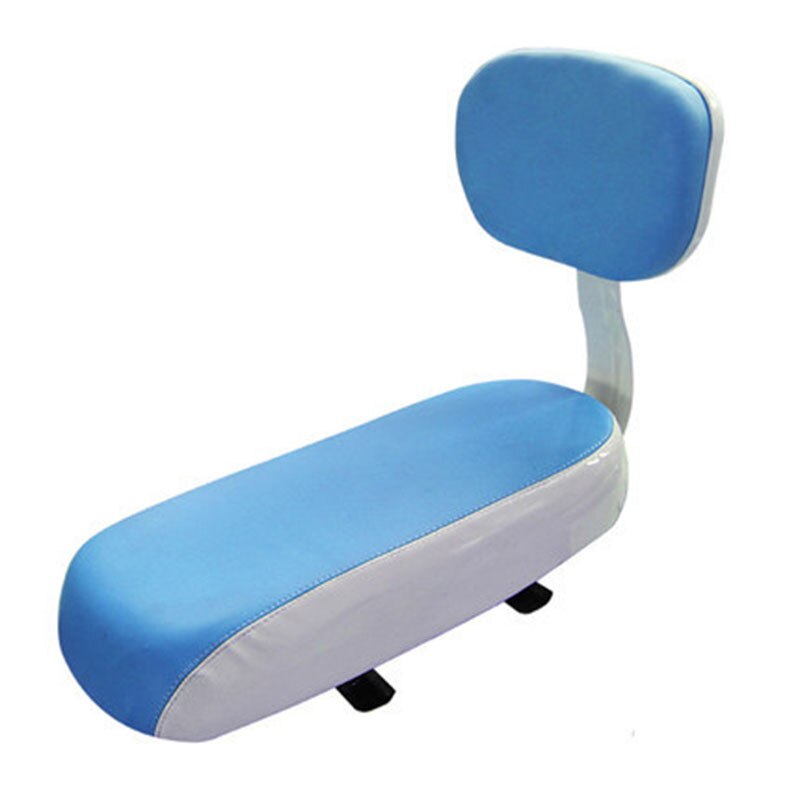 Cykel bagsædepude armlæn fodstøttesæt, barnestol cykel sæde inklusive pude og ryglæn: Blå