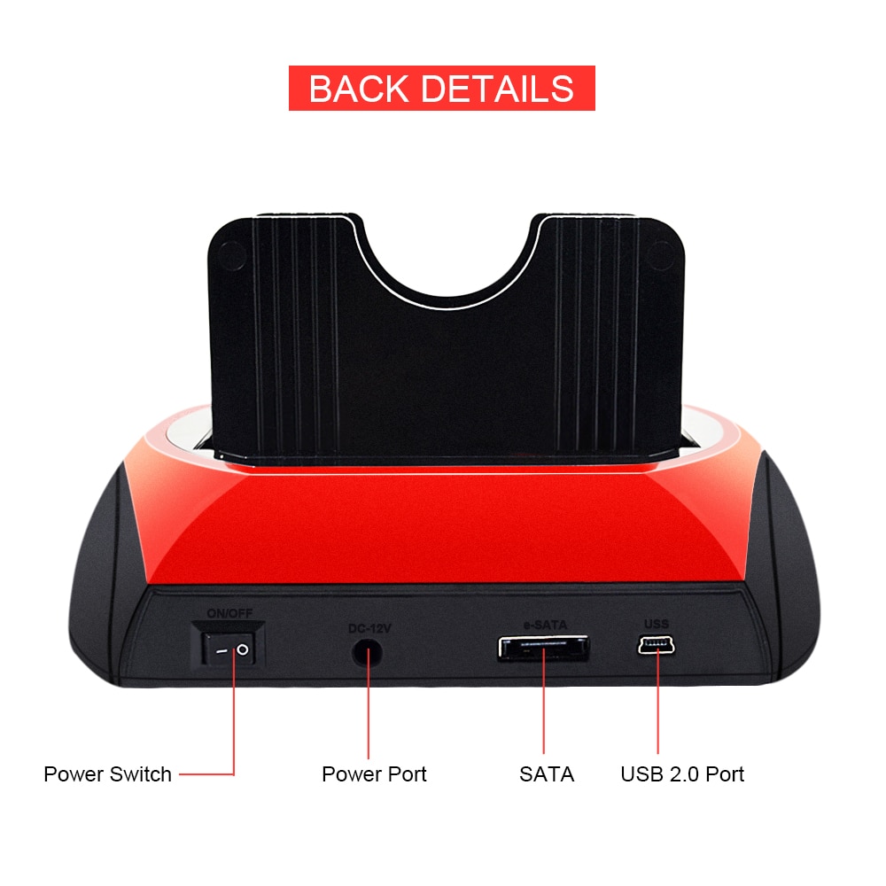 CHIPAL SATA IDE HDD Stacja Dokująca 2.5" 3.5" - Czytnik Zewnętrzny USB 2.0 - MJTEK
