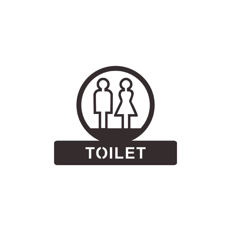 Ausgehöhlte Toilettenschilder, kreatives Türschild, Herren- und Damen-Badezimmer-Erinnerungsschild, Wandaufkleber, öffentliche Toilette, WC-Beschilderung: 40x30 cm / Magenta