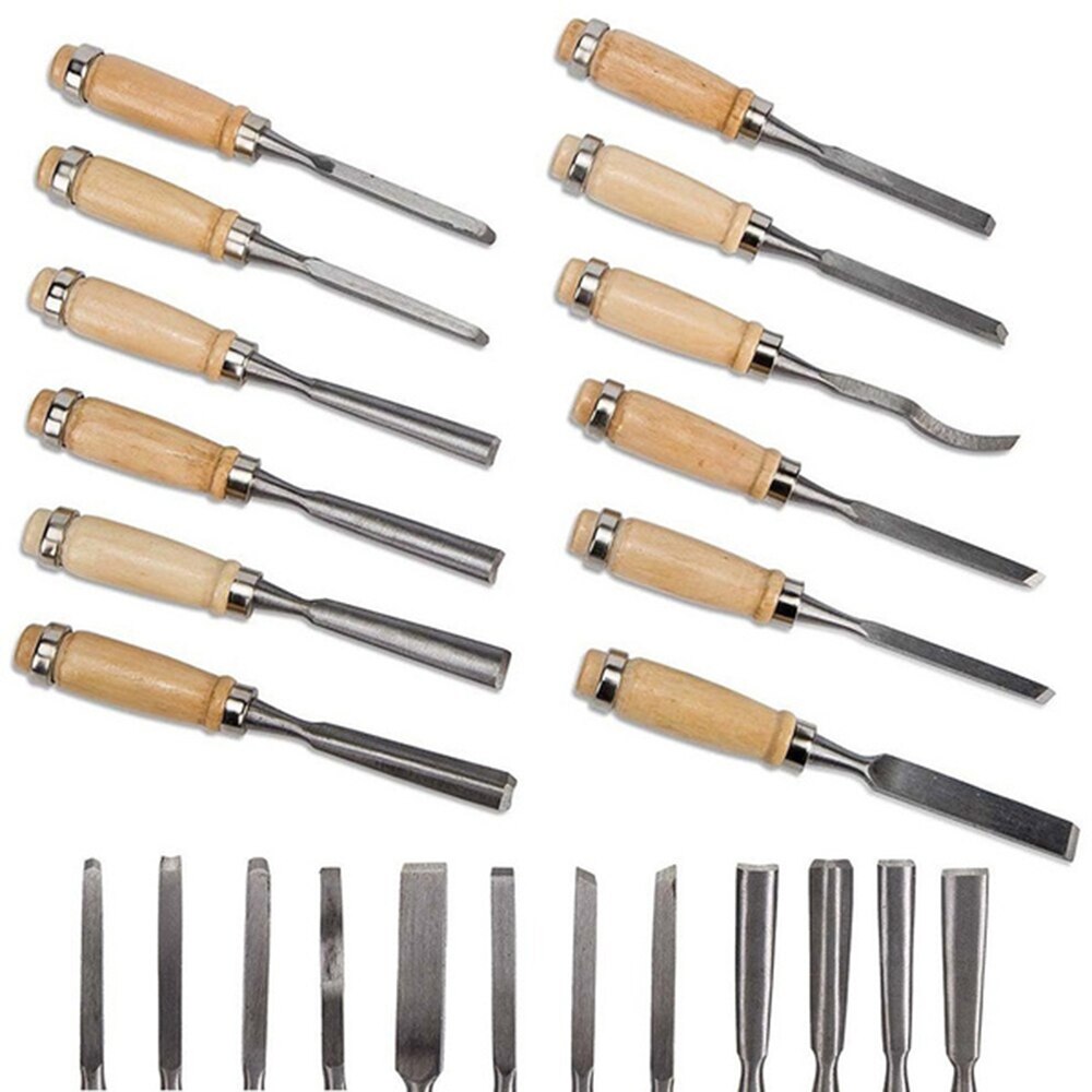 Carving Chisel Sharp Woodworking Tools Carrying Case Manual Wood Carving Hand Tools Set For Carpenters