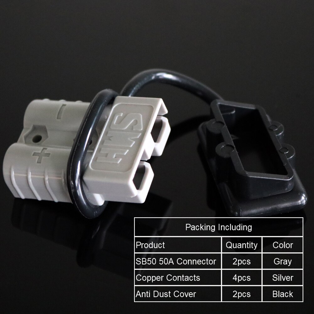 2Set 50 120 175 350 A Battery Charge Plug Quick Connector Kit Trailer Pair Connect Disconnect Winch Electrical Power Cables: 50A