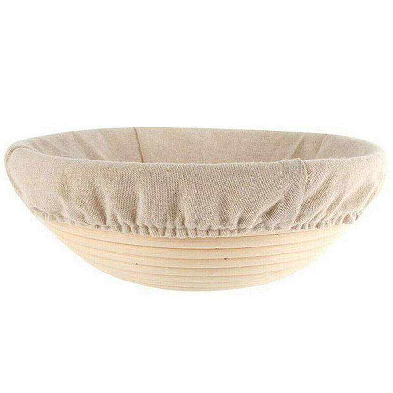 Cuenco de mimbre fermentado para cocina, cesta de pan de forma redonda, cesta de ratán para pan, herramientas de panadería