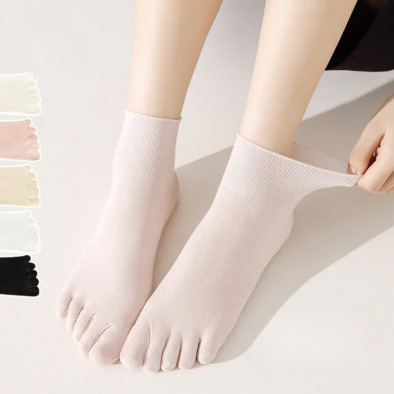 5 Paar Vrouwen Vijf Vingersokken Lente Zomer Teen Sokken Met Aparte Vingers Middelste Buis Dames Katoenen Sportsokken Dames