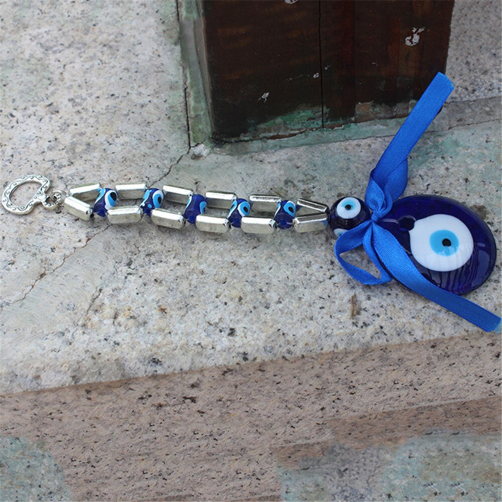 Tissé à la main turc yeux bleus pendentif démon yeux ville maison perlée tenture murale artisanat religieux ornements