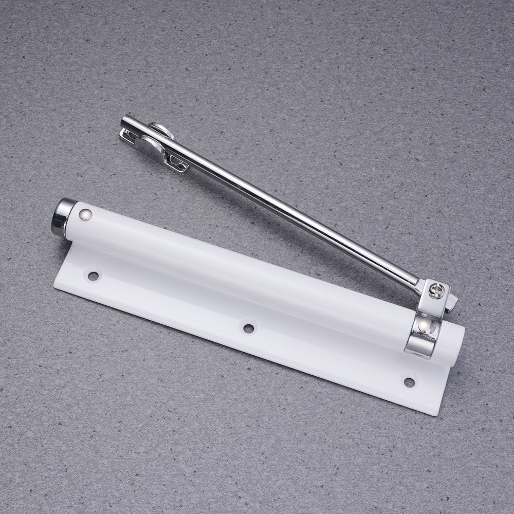1Pc 35KG Automatic Door Closer Home Use Concealed Door Spring Hinge Buffer Free Punching Automatic Door Closer Device (Ivory Whi: As Shown