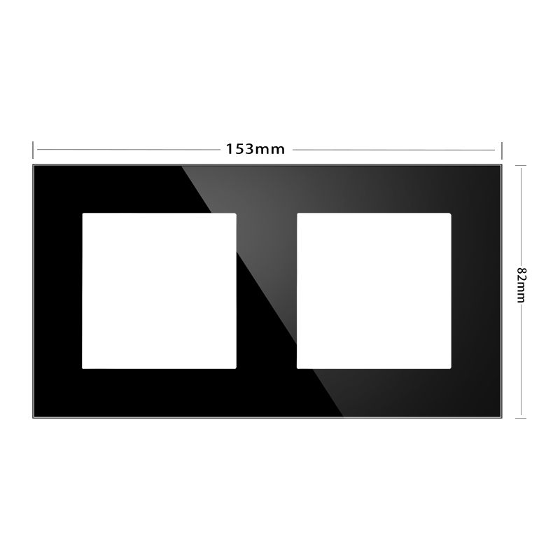 wall-mounted module diy European standard black tempered crystal glass panel socket light switch button function combi: black