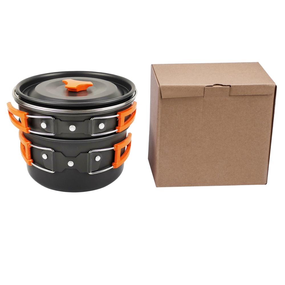 Zestaw garnków biwakowych na świeżym powietrzu naczynia stołbyć winnym kuchenka robić gotowania zestaw podróżny patelnia piesze wycieczki piknik narzędzia kempingowe GL-1126