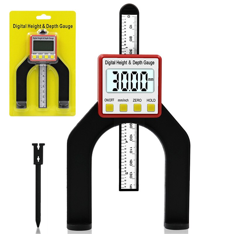 Digital Height Gauge Table Saw 80mm Depth Gauge with Three Measurement Units Locking Screw for Woodworking: Caliper package