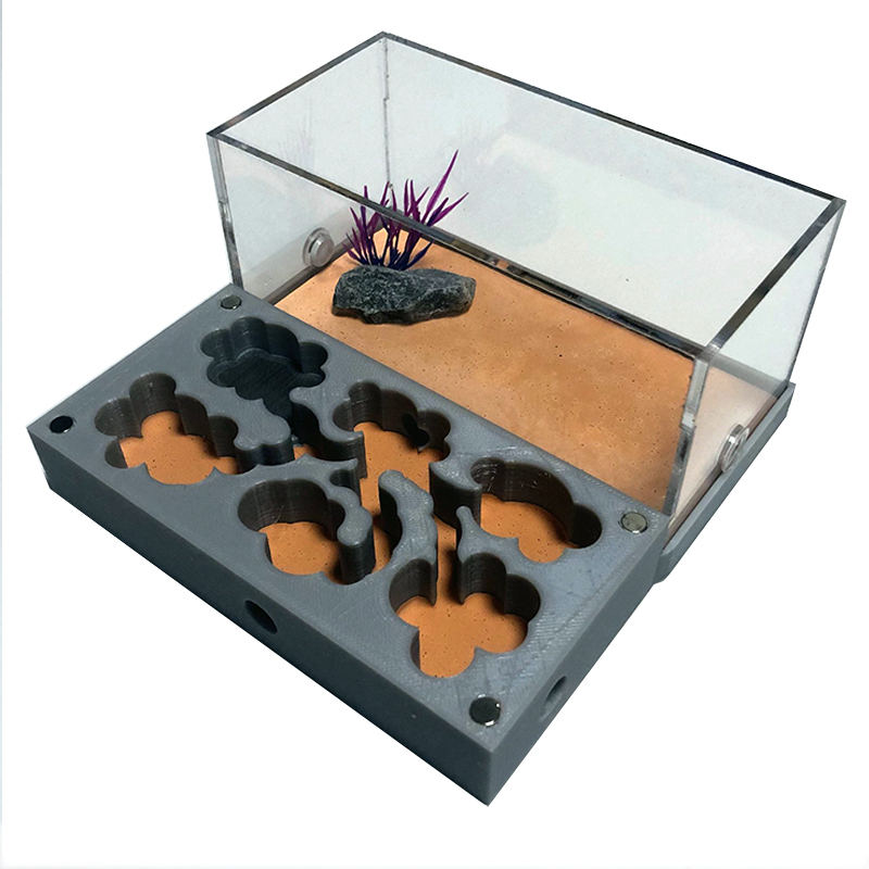3D Afdrukken Platte Ant Farm Met Voeden Gebied Beton Ant Nest Met Drinker Sterk Hydraterende Mier Huis Huisdier Anthill Workshop