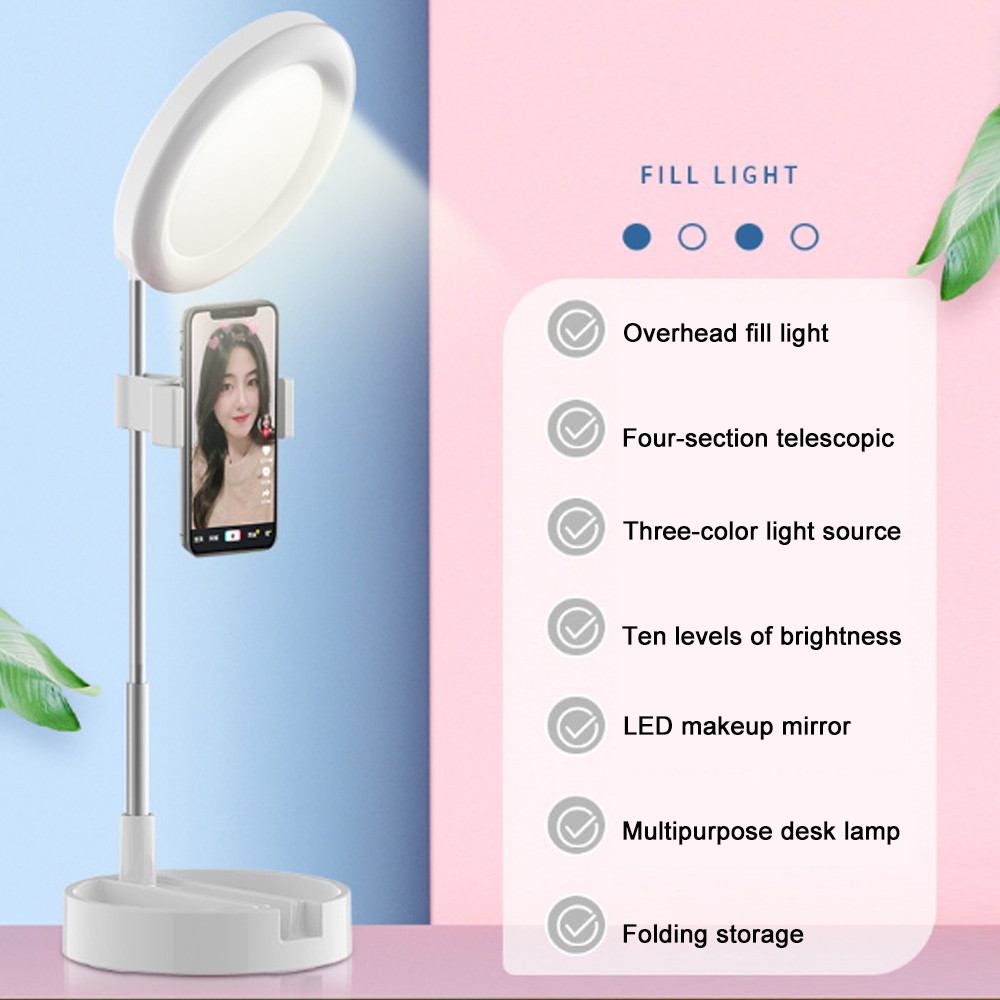 Led ring light phone stand selfie ringlight Selfie Mount phone ring holder Live Lighting Photography Makeup Video ring ligth