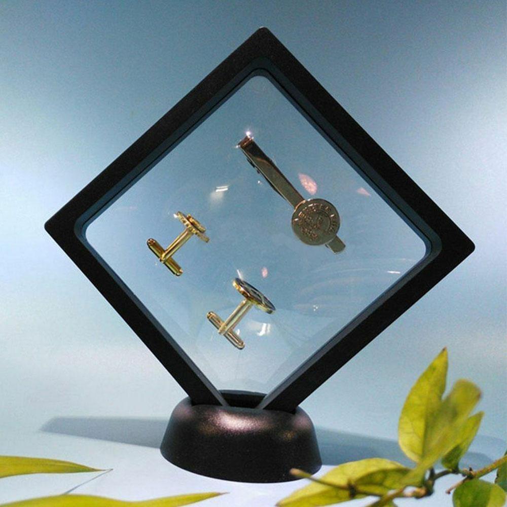 Storage Black White Coin Box Jewelry Display Show Case Cases For Wedding Albums Frame Holder Square Displays 3D Flo H5B7