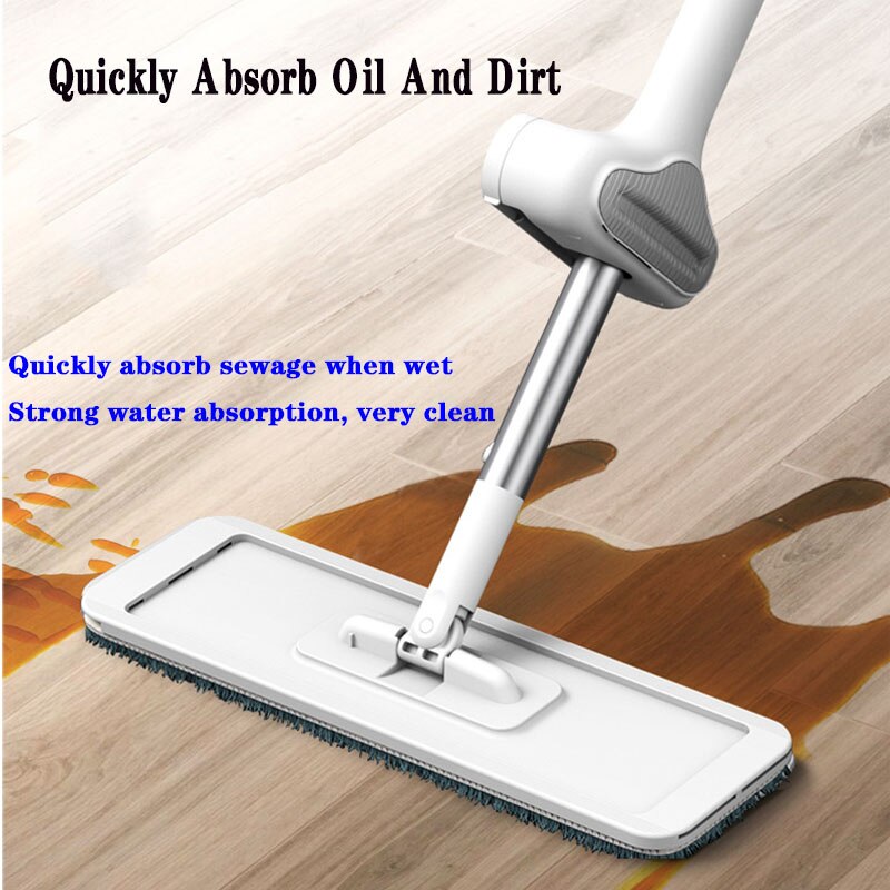 Floor Mop Magic Squeeze Flat Cutting Mop Hands Free For Wash Floor Household Kitchen Floors Cleaning With Microfiber Squeeze Mop
