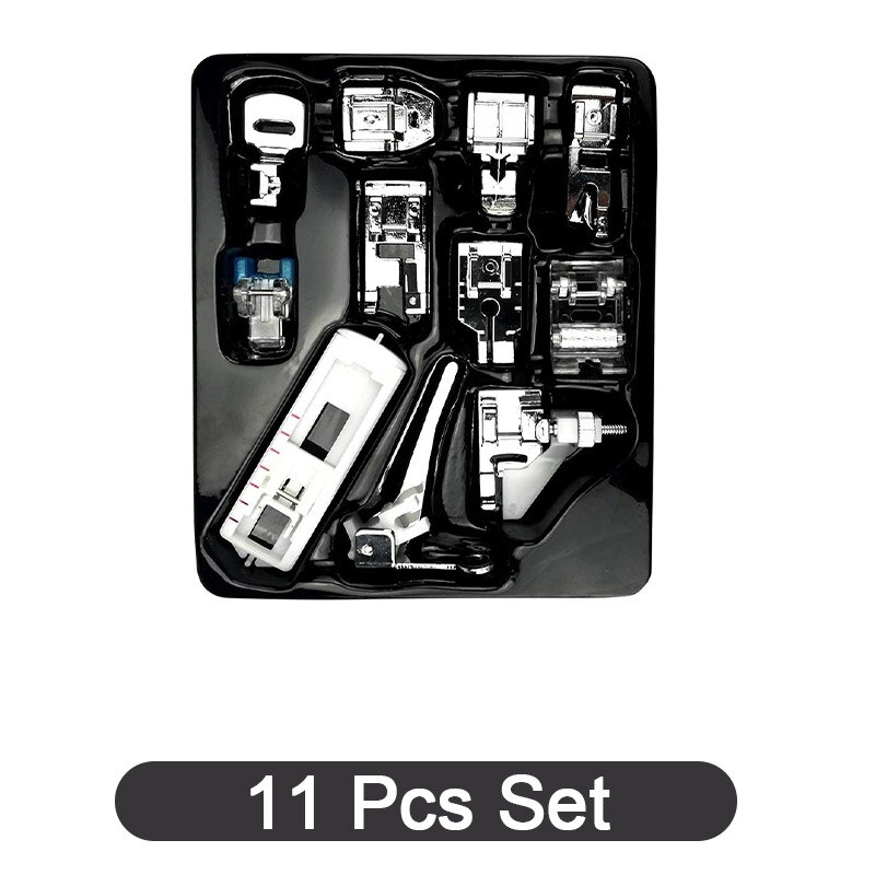 11 Pcs/Set Home Sewing Machine Accessories Presser Foot Leather Pads Blind Stitch Catcher Applique Universal Foot Zipper Sewing