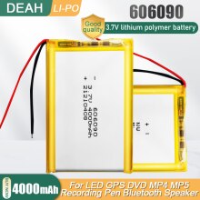 606090 3.7V 4000mAh Rechargeable Li-ion Lithium Polymer Battery For GPS PSP DVD Power Bank Tablet PC Reading Machine LED Lights