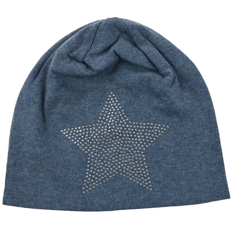 unisex Männer Frauen Klassische Stern Strass schlapp Mütze Kappe Baumwolle Hütte Schwarz