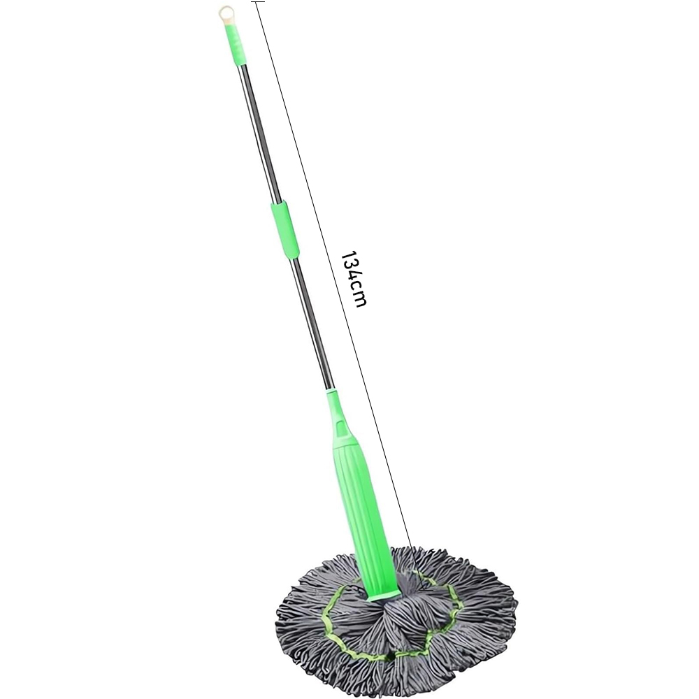 2in1 gedehydrateerde dweil Zelfwringende twist-mops Zeer absorberende 360 draaibare verstelbare microvezel nat- en droogmop voor vloerreiniging: YELLOW