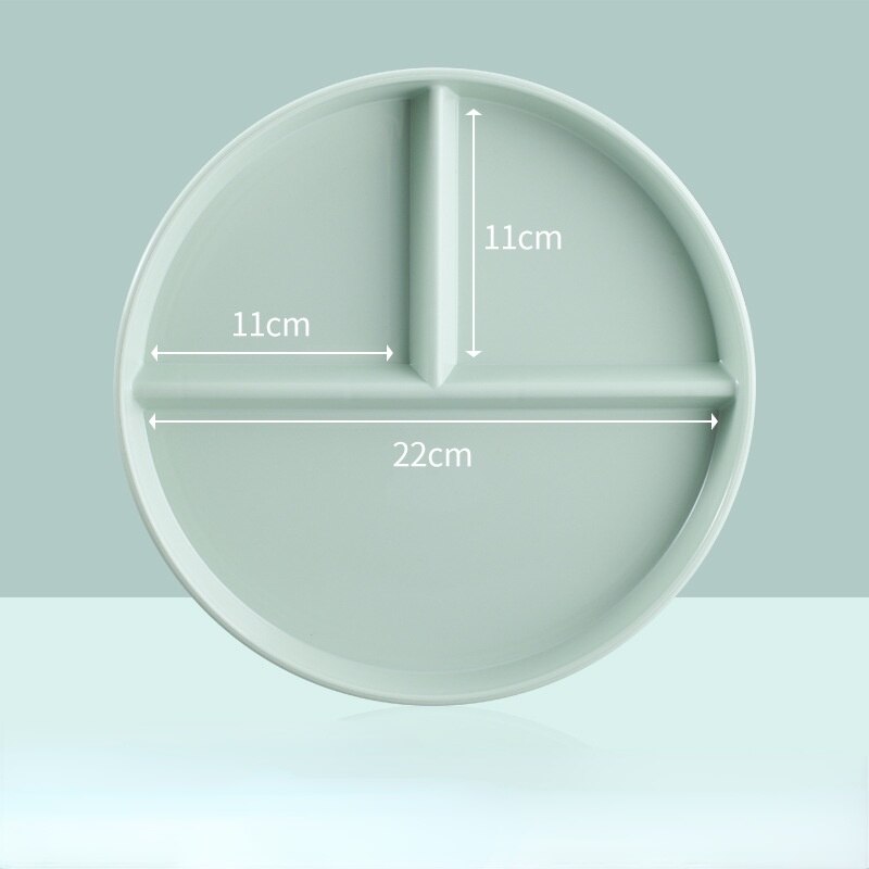 Compartment Plate For Food Round Plastic Dinner Plates Dinnerware Dining Plate Serving Dishes Cake Salad Kitchen Plates: green