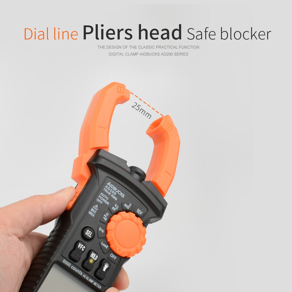 Digital Clamp Meter AC Current Clamp Voltage Meter True RMS Auto Range VFC Capacitance Non Contact Clamp Multimeter Like UT210E