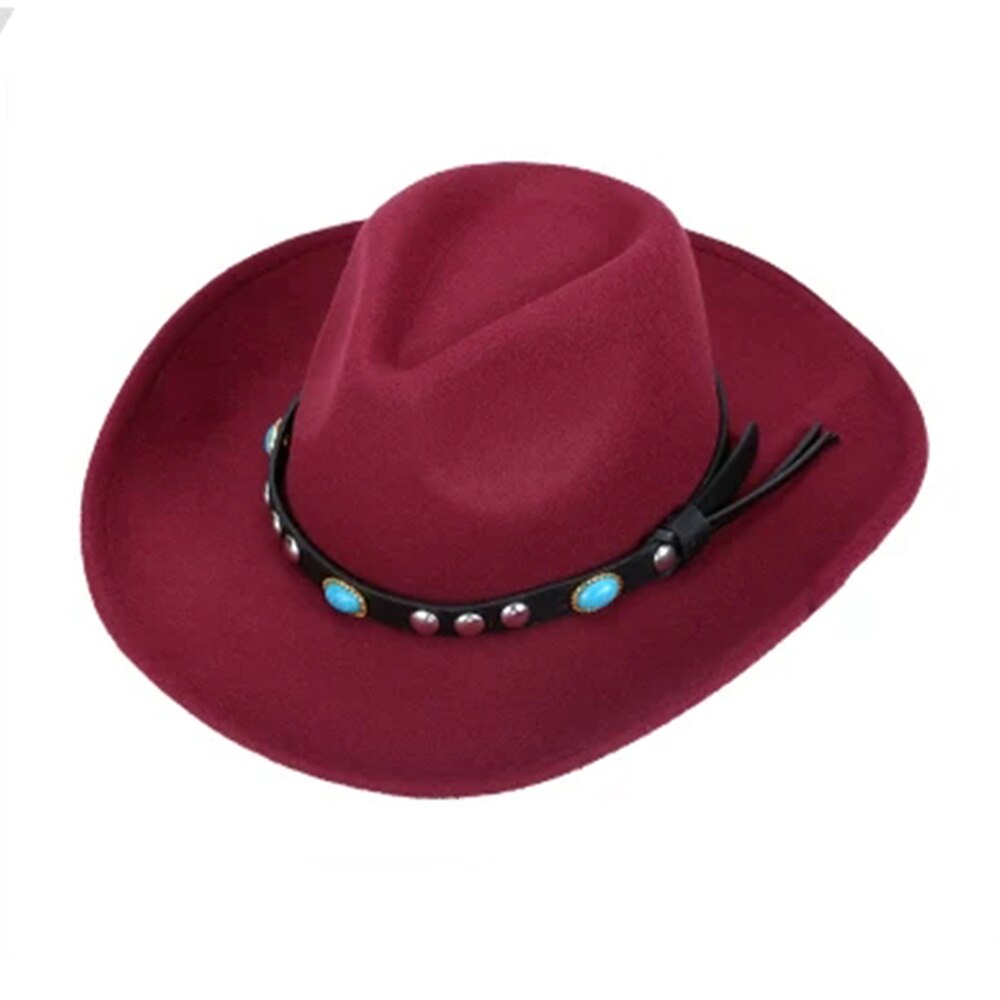 Autumn Winter Jazz Fedora Sunhat Men Women Felt Hats Belt Band Western Cowboy Hat Black Trilby Bowler Hat for Unisex Gorra: 3