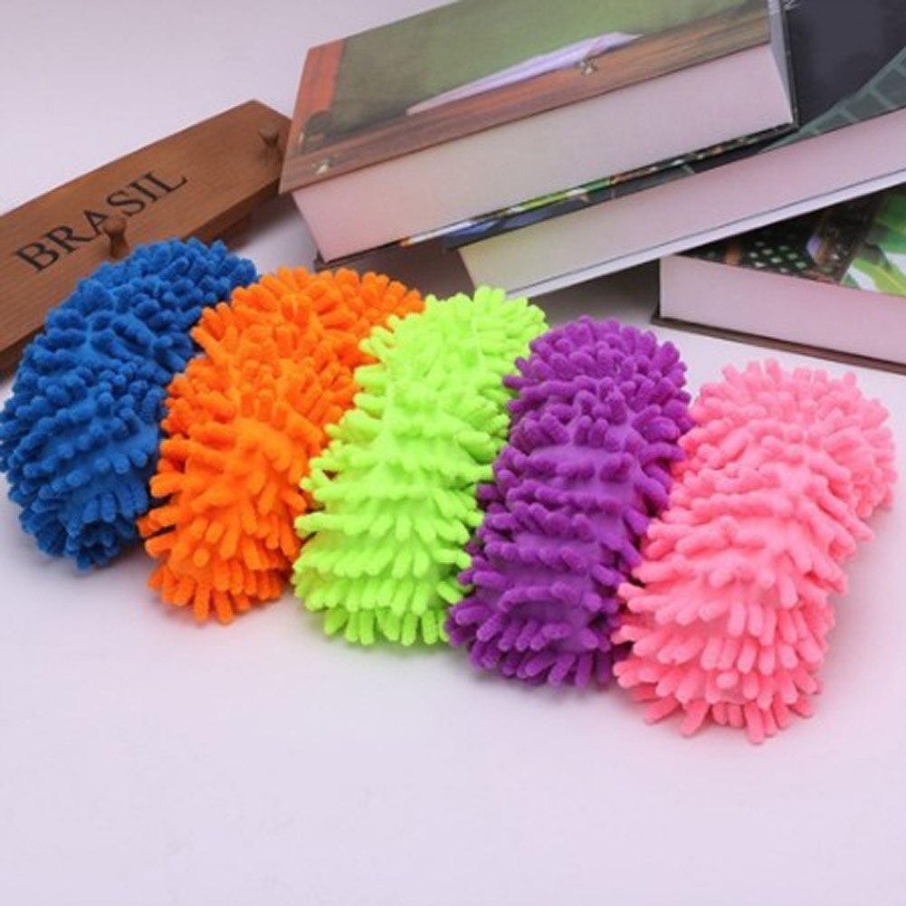 1pcs 5 Kleuren Dust Mop Slipper Huis Cleaner Lui Floor Afstoffen Cleaning Foot Schoen Stofkap Mop Slipper