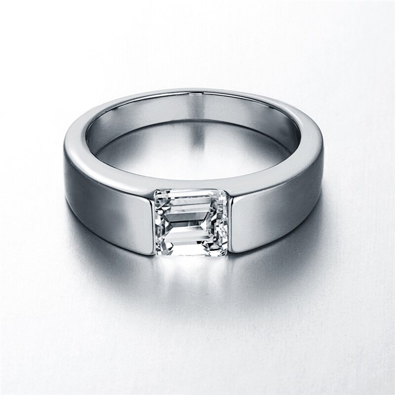 Wedding Rings For Men Women Pure Silver 925 Ring With Big Zirconia Wedding Band Engagement Jewelry Accessories Bague Anillo