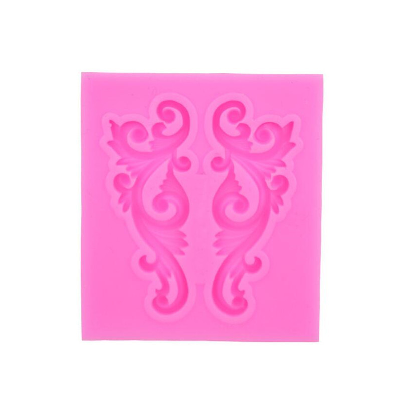 DIY Sugar Craft Cake Vintage Relief Border Silicone Mold Fondant Molds Cake Decorating Tools Gum Paste Mould: Dark Khaki