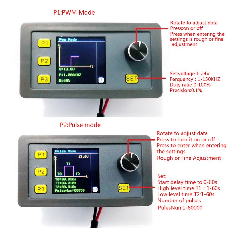 Generatore di segnale di Impulso di PWM Modulo Regolabile Onda Sinusoidale di Generazione di 1-1000Hz 4-20mA 2-10V Multipla Modalità