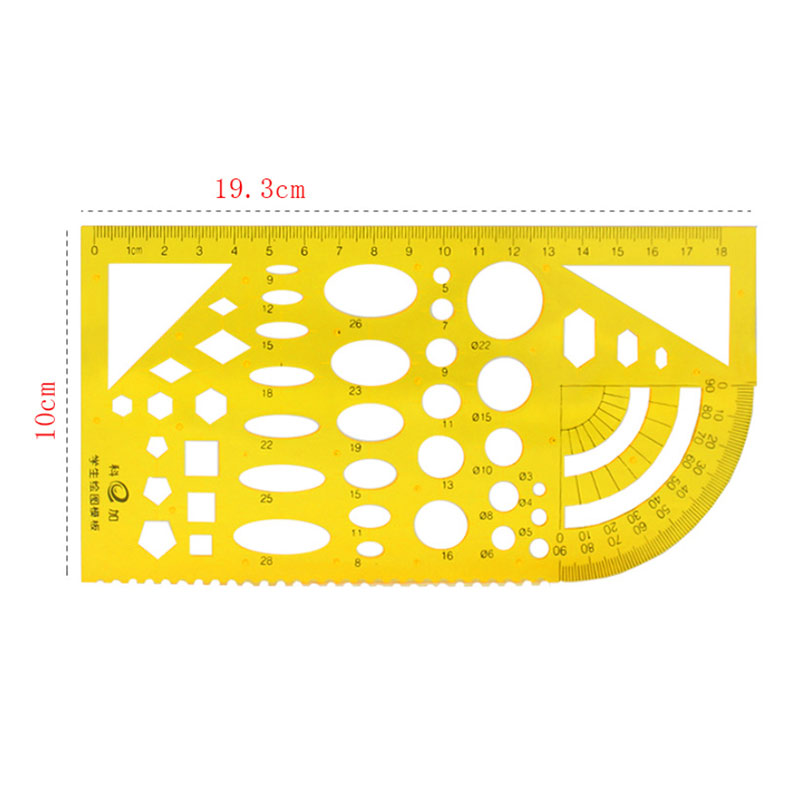 Multifunction Hollow Drawing Template School Student Art Circle Ellipse Geometry Drafting Ruler Protractor Measuring Tool