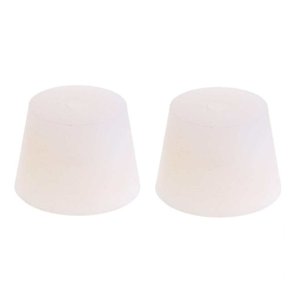 2 Pcs White Silicone Rubber Plug Stopper With Hole Airlock Bubbler Valve Wine Brew: 08