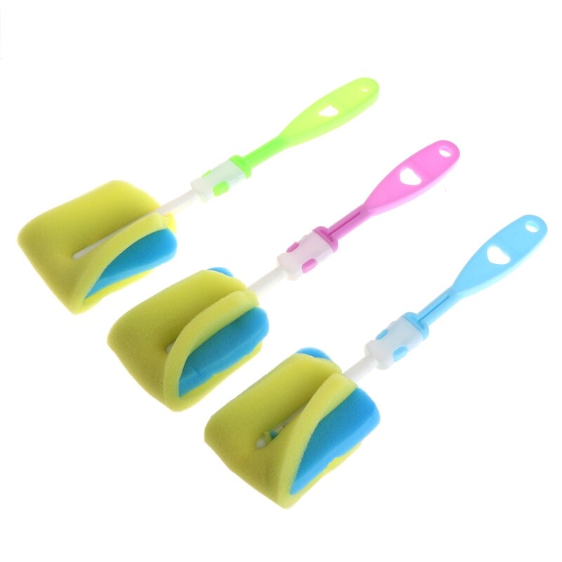 4 pçs/set Esponja Escova de Garrafa Copo de Vidro Do Bebê Chupeta Limpo Lavagem Cleaner Tool F3ME