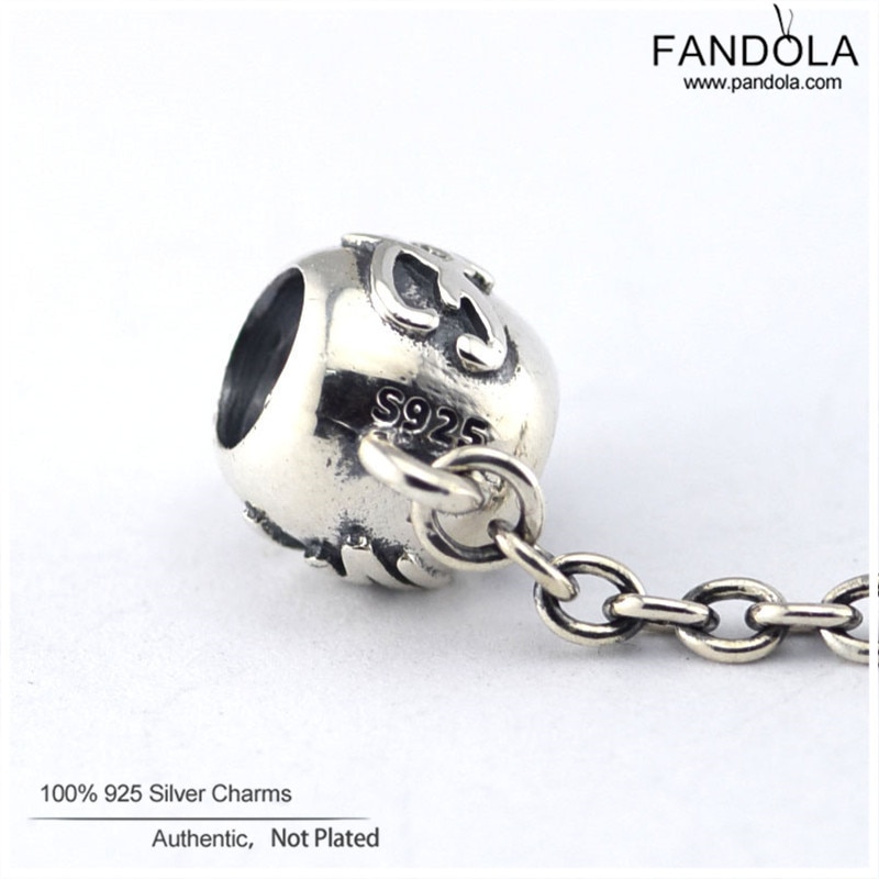 100% 925 Sterling Silver Family Ties Safety Chain Bead Charms Fits Charm Bracelets Original Beads Silver 925 Jewelry perles