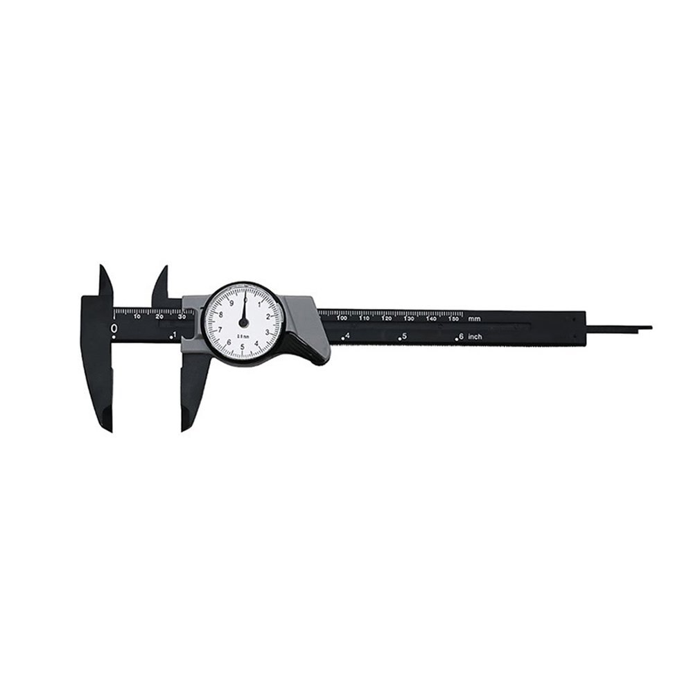 Calibrador de esfera de 0 a 150mm, calibre a prueba de golpes, micrómetro métrico de alta precisión de plástico Vernier, herramienta de medición de calibre portátil