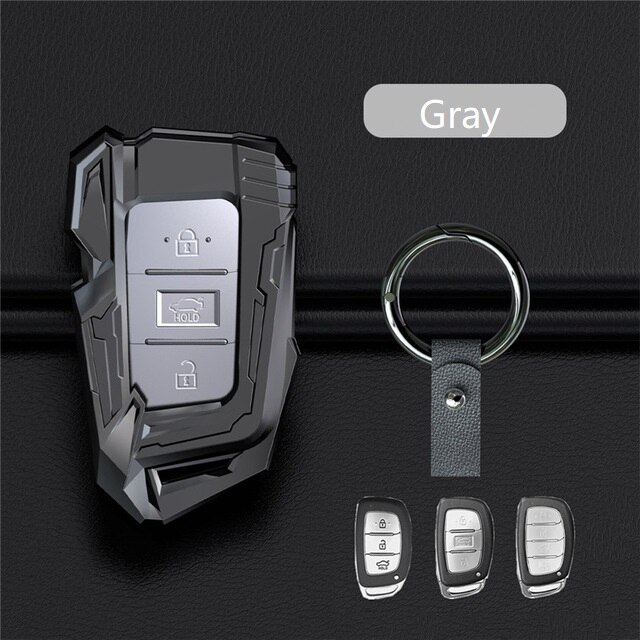 Zinc Alloy Car Remote Key Case Key cover For Hyundai i10 i20 i30 HB20 IX25 IX35 IX45 TUCSON Car Accessories: gray 01