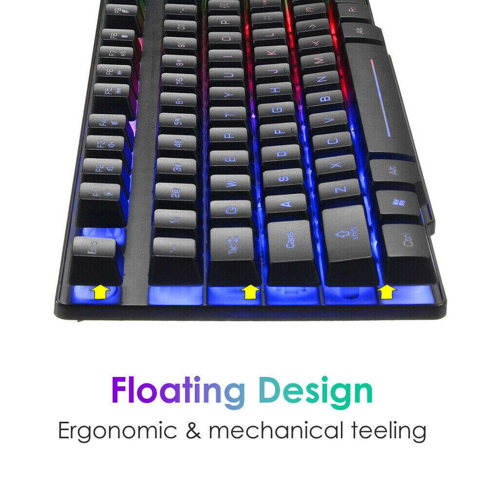 Keyboard And Mouse Kit Floating USB Interface Computer Gaming Keyboard Mouse Set Gaming Mouse Keyboard Kit Home Office