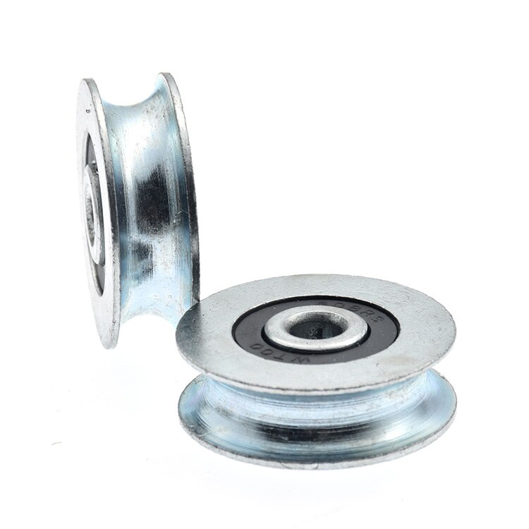 2pcs Metal Geneva U Groove Wheel Galvanized Bearing Wheel Roller Wire Rope Wire Guide Wheel Wheel 6/8x32x10mm