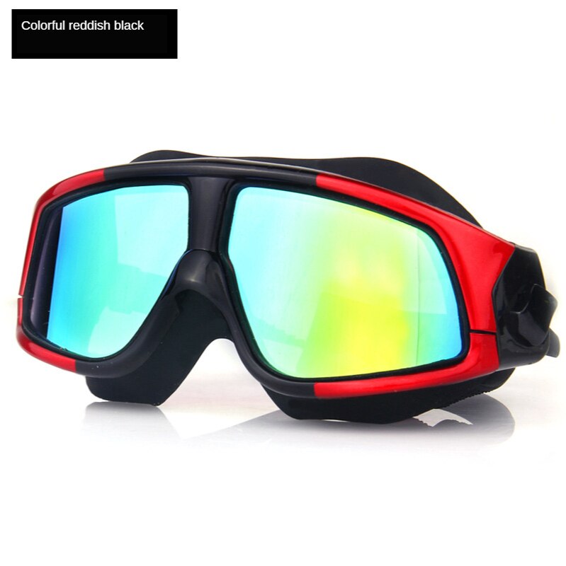 Swimming Glasses Myopia Goggles Waterproof Anti-fog Goggles with Diopters Sport Adjustable Reading for Women and Men Set Acetate: Red Flat Glasses