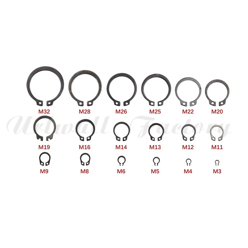 18 Sizes Metal Circlip 300Pcs/Set O-Ring Washer Seals Internal &amp; External Snap Retaining Ring Circlip M3-M32 Assortment Kit