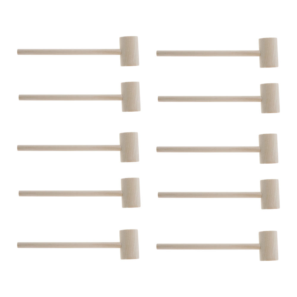 Maillets en bois pour crabe, fruits de mer, fruits de mer, coquille, crabe, solide, naturel, marteau pour outil de craquelage, 10 pièces: Default Title
