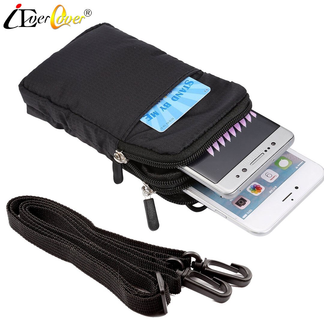 Imperméable à l'eau En Nylon Pochette pour iPhone 12 Mini 11 Pro X XR XS Max 8 7 Plus 6 S 6 SE Téléphone Étui Portefeuille de Taille Sac Housse Fundas