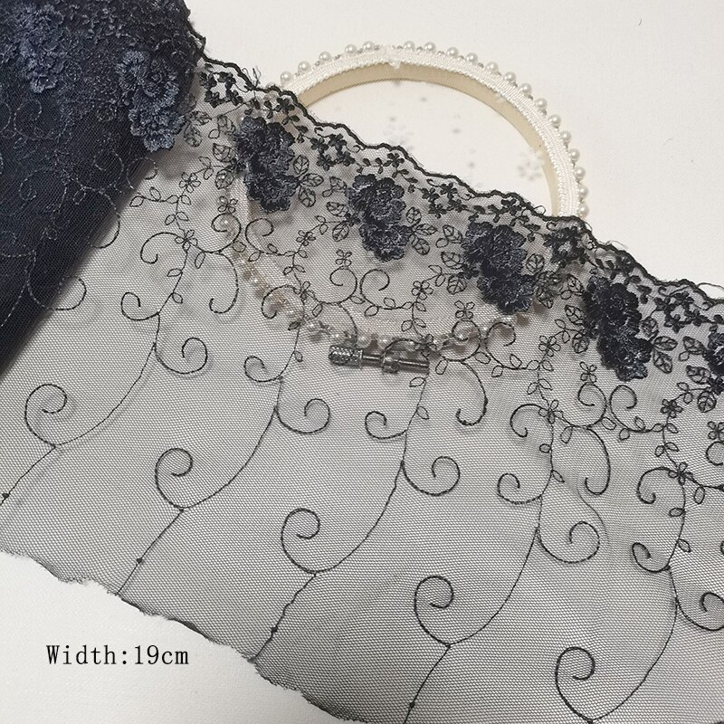 5 Yards 17-26cm Multicolor Mesh Embroidery Lace Trim Handmade DIY Needlework Sewing Doll Dress Clothing Material 150